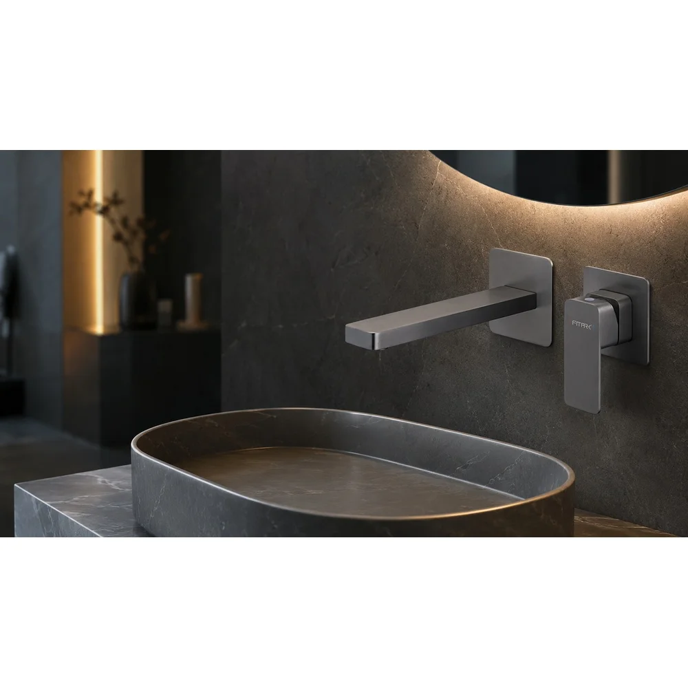 Смеситель для раковины Fmark FS8731Q встраиваемый, графит — Изображение 3