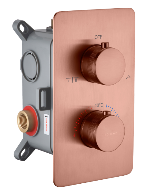 Смеситель для душа Boheme CELL 134-2-CB встраиваемый, с термостатом Copper Brushed Смеситель для душа Boheme CELL 134-2-CB встраиваемый, с термостатом Copper Brushed