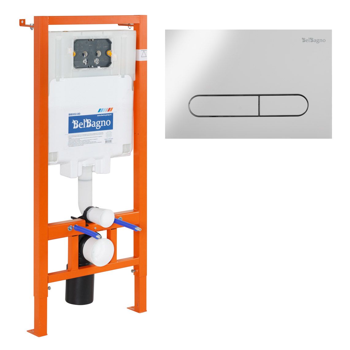 Инсталляция для унитаза BelBagno BB002-80 с клавишей смыва BB005-PR-CHROME Инсталляция для унитаза BelBagno BB002-80 с клавишей смыва BB005-PR-CHROME