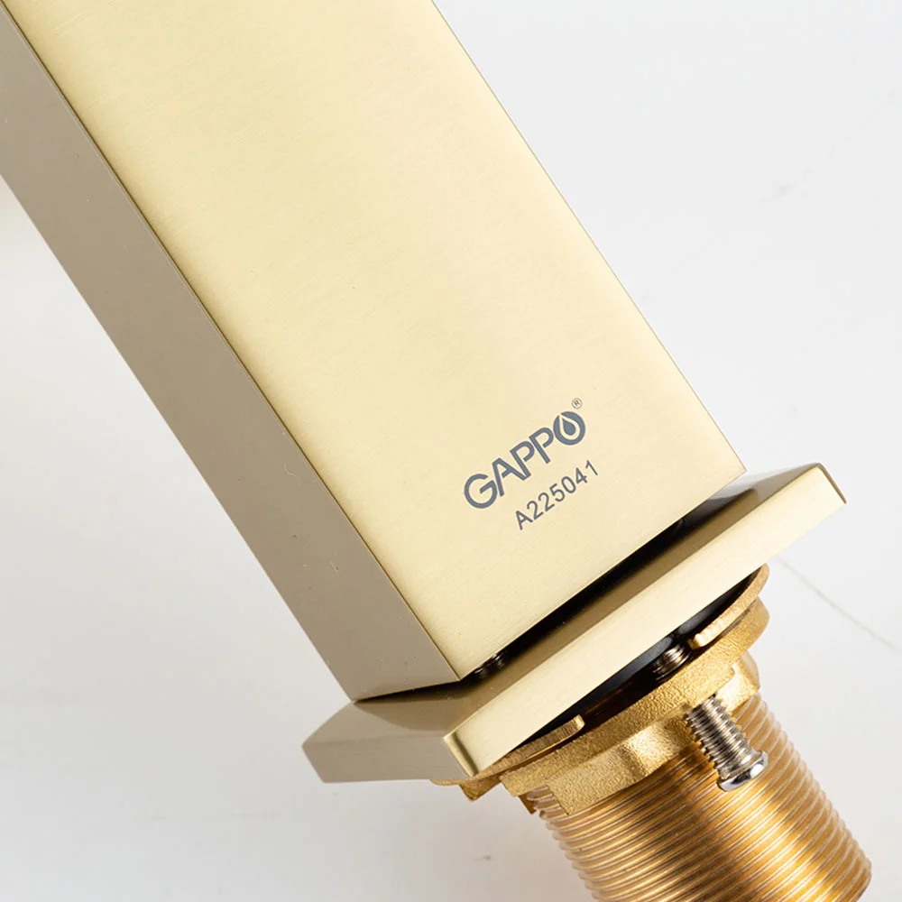 Смеситель для раковины Gappo G1007-33 золотой сатин — Изображение 10
