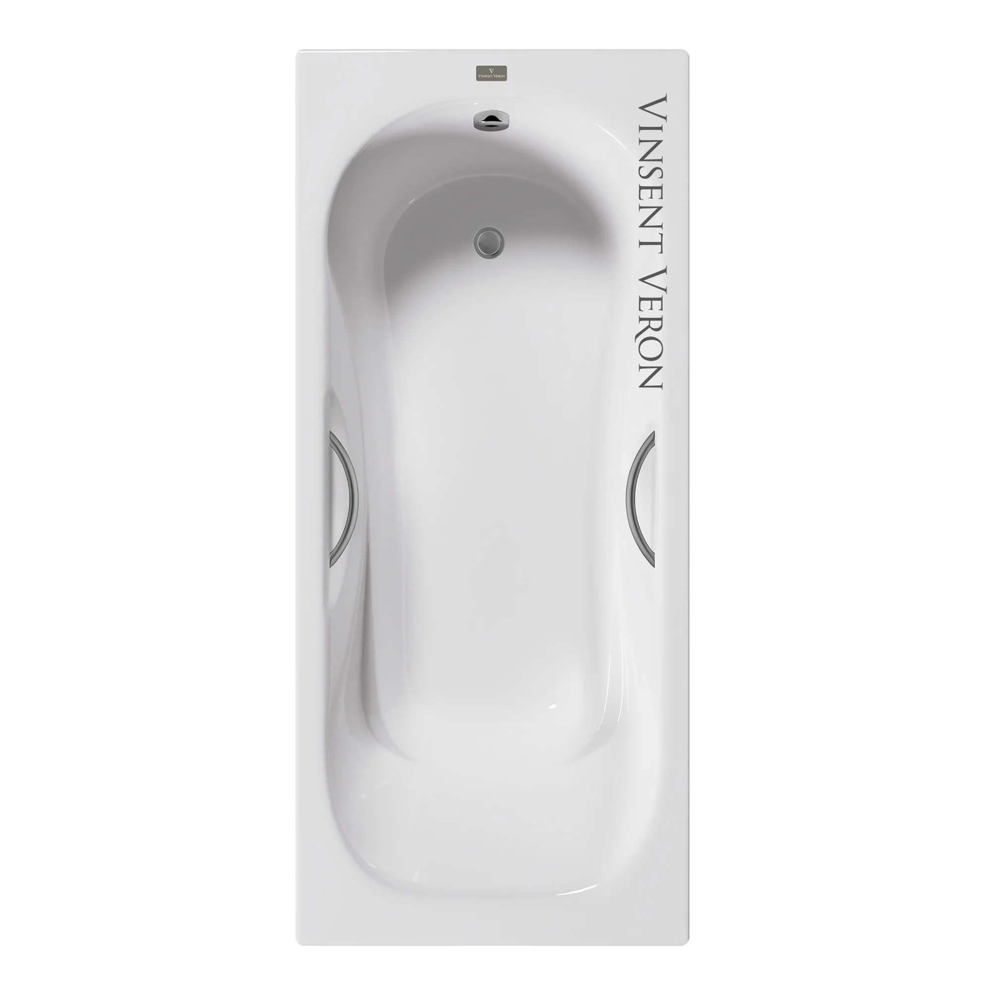 Ванна чугунная Vinsent Veron Aura 180x80x45 VAU1808045H/VH0015GM с ручками оружейная сталь Ванна чугунная Vinsent Veron Aura 180x80x45 VAU1808045H/VH0015GM с ручками оружейная сталь