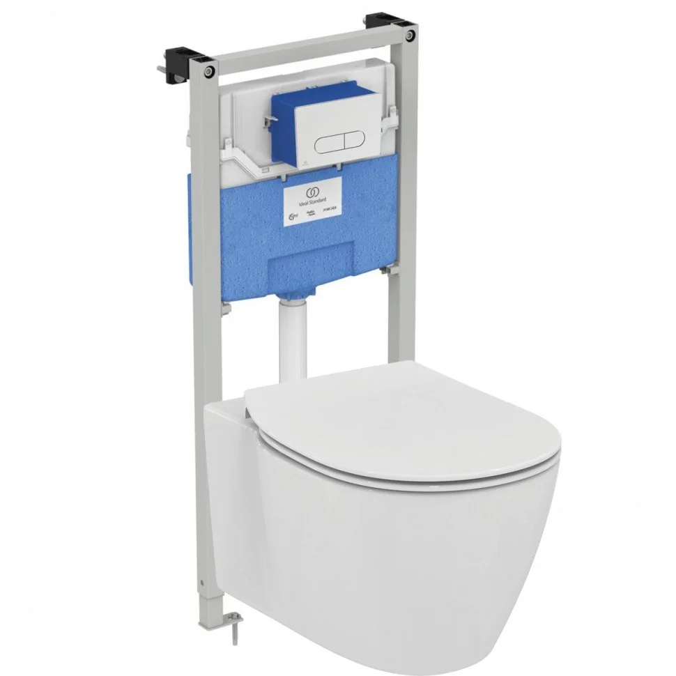 Комплект 4 в 1 Ideal Standard R030701 с подвесным унитазом CONNECT AquaBlade E047901, сиденьем CONNE Комплект 4 в 1 Ideal Standard R030701 с подвесным унитазом CONNECT AquaBlade E047901, сиденьем CONNE