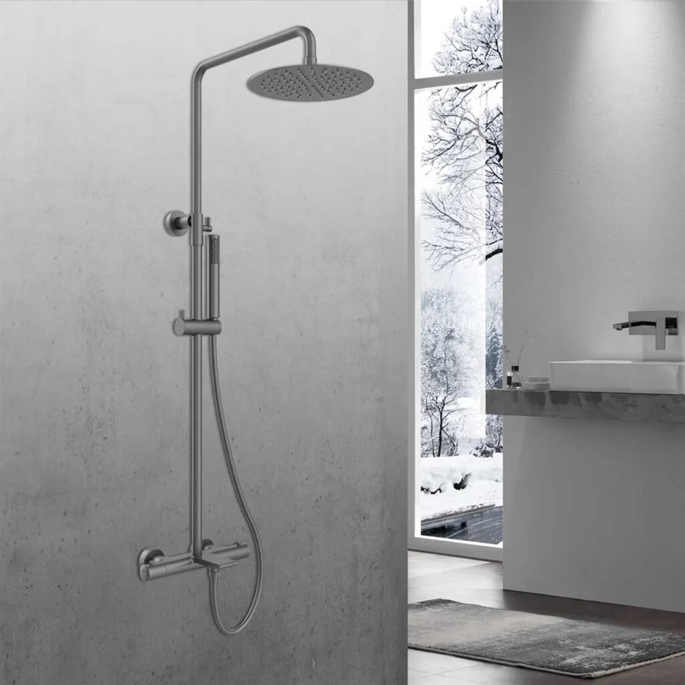 Душевая система Vincea Vogue VSFS-1V1TGM термостатическая, вороненая сталь Душевая система Vincea Vogue VSFS-1V1TGM термостатическая, вороненая сталь