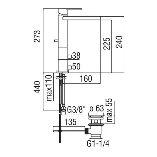 Смеситель для раковины NOBILI Loop LPC90128/1CR хром Смеситель для раковины NOBILI Loop LPC90128/1CR хром