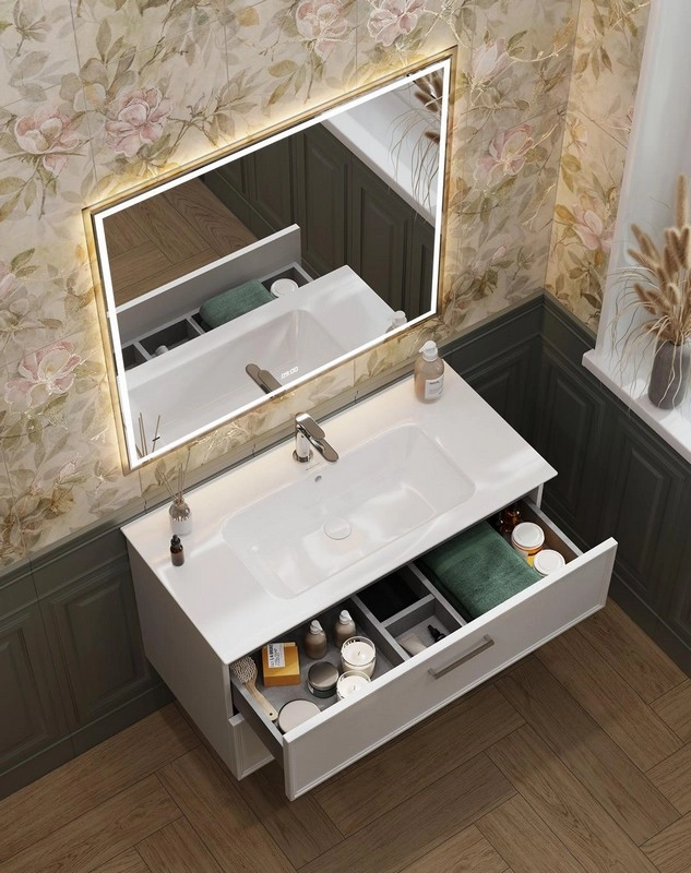 Тумба под раковину Kerama Marazzi Piano Classic PIA.CL.95\WHT.M подвесная 95 см, ясень белый матовый — Изображение 7