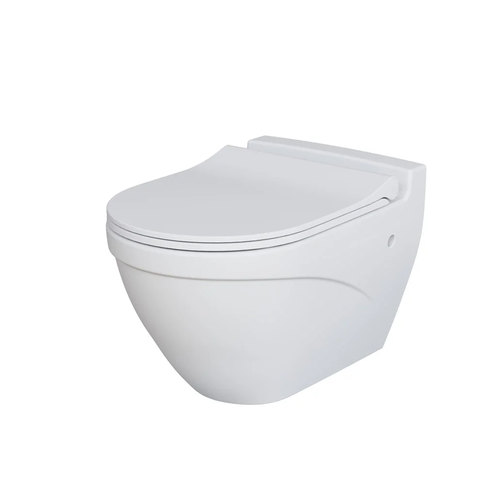 Унитаз подвесной Nord 133T20101 (535x385x360) белый матовый с тонкой крышкой 133T20101-132T20101S Унитаз подвесной Nord 133T20101 (535x385x360) белый матовый с тонкой крышкой 133T20101-132T20101S