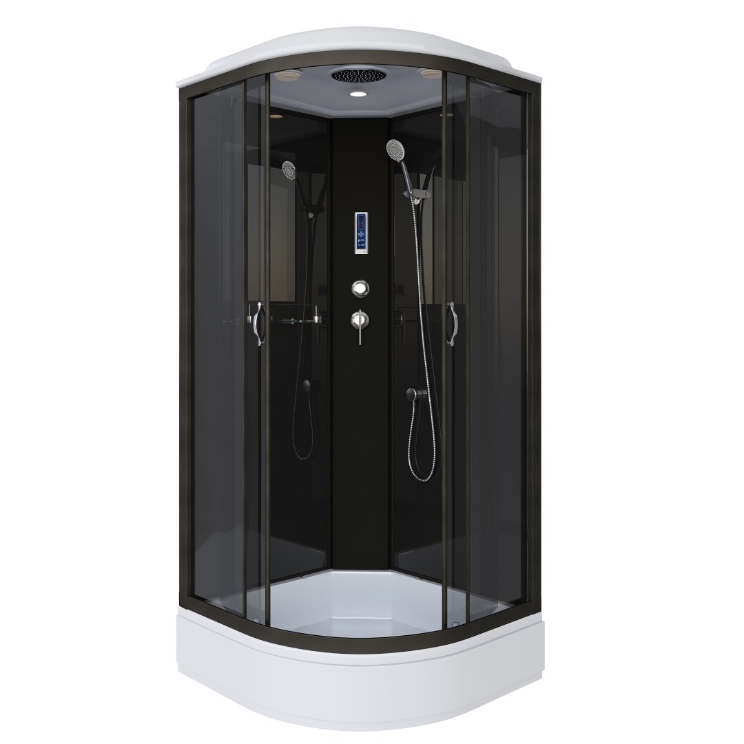 Душевая кабина Niagara Classic NG-6501-14P (900х900х2150) средний поддон (26см) стекло тонированное алюминиевый черный 65011434P Душевая кабина Niagara Classic NG-6501-14P (900х900х2150) средний поддон (26см) стекло тонированное алюминиевый черный 65011434P