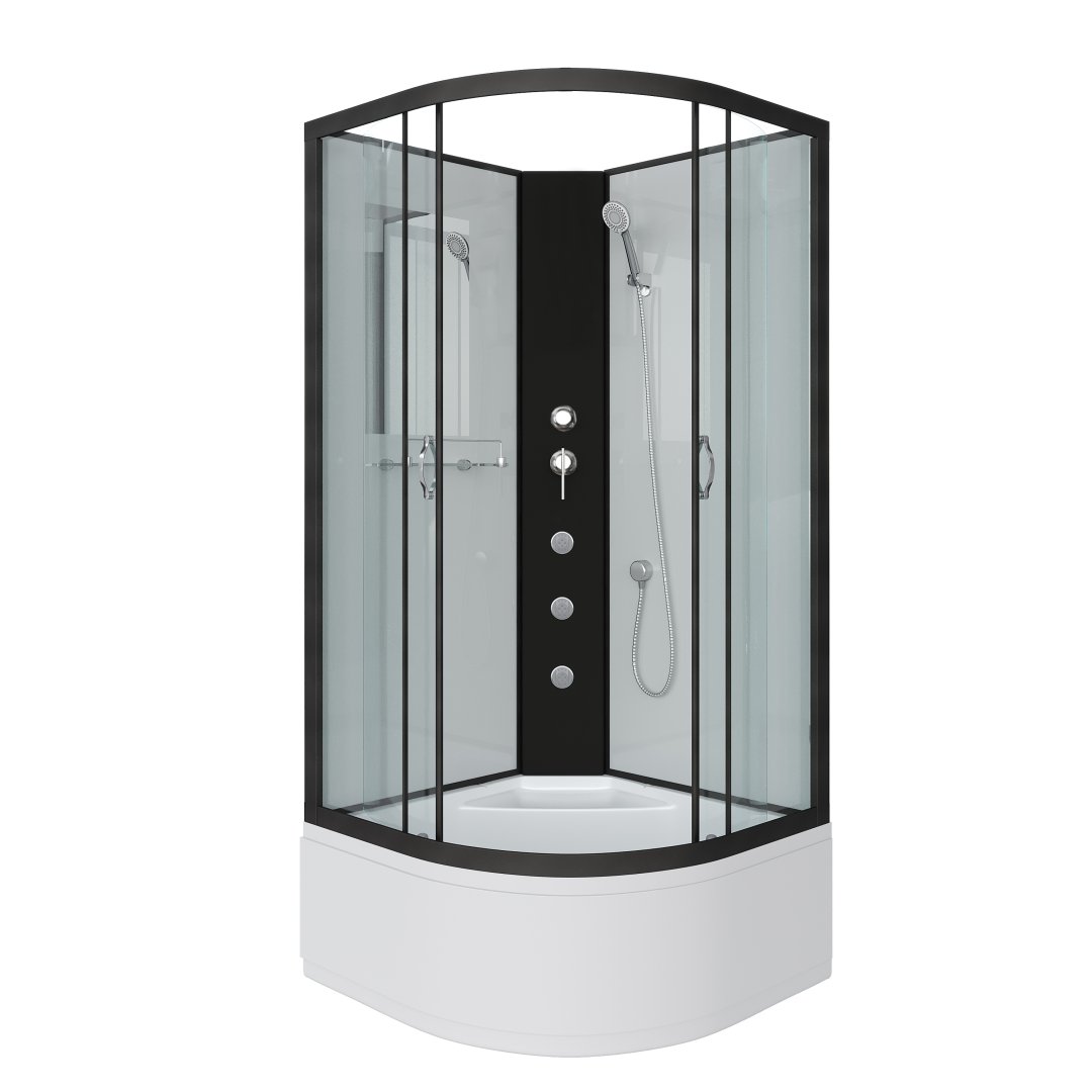 Душевая кабина Niagara Classic NG-6707-14BKG (800х800х2000) высокий поддон (40см) стекло прозрачное черные профиля 67071414BKG Душевая кабина Niagara Classic NG-6707-14BKG (800х800х2000) высокий поддон (40см) стекло прозрачное черные профиля 67071414BKG
