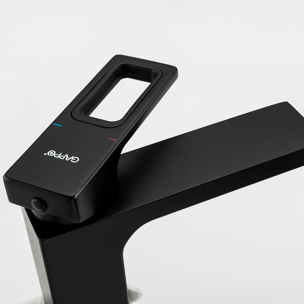 Смеситель для раковины Gappo G1017-6 черный — Изображение 4