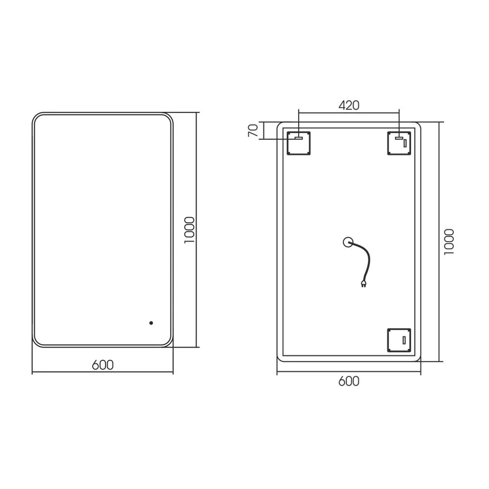 Зеркало Silver Mirrors Incanto-GOLD LED-00002558 600х1000 бесконтактный сенсор — Изображение 2