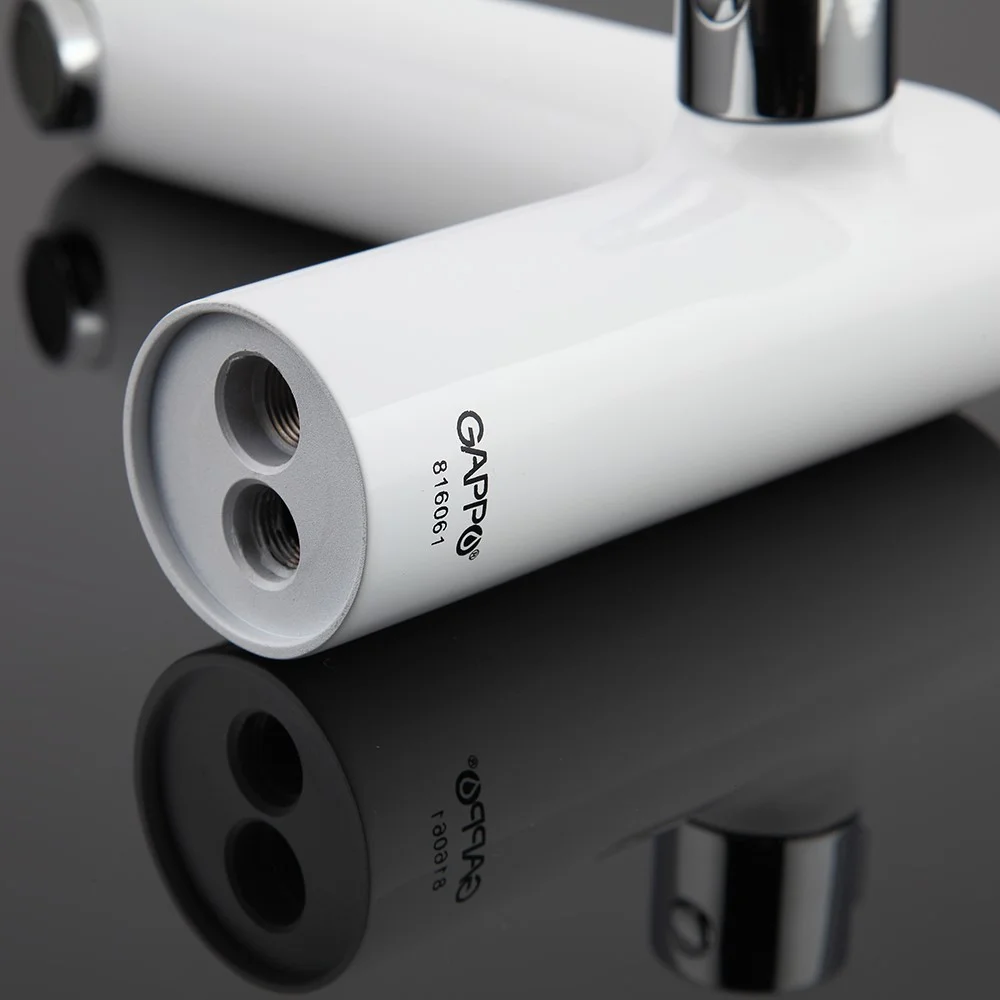 Смеситель на борт ванны GAPPO G1148 белый — Изображение 6