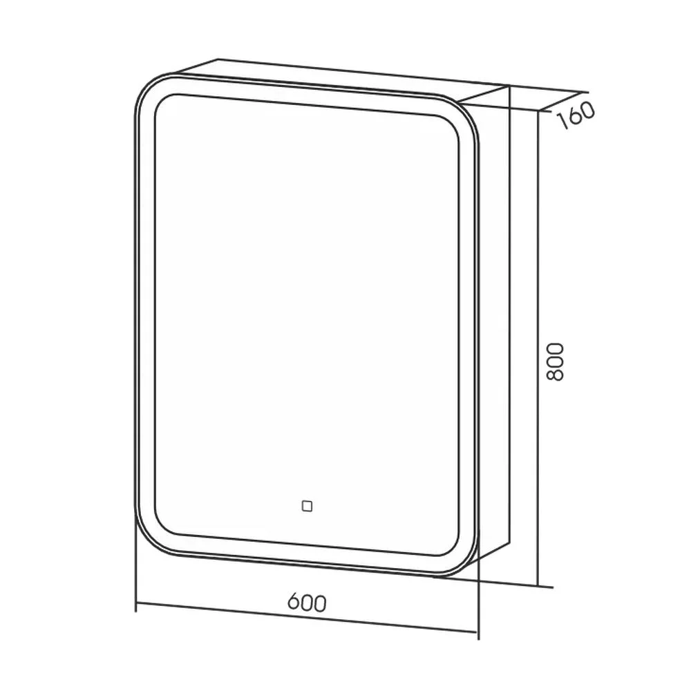Зеркальный шкаф Silver Mirrors Фиджи 600х800 LED-00002364 сенсорный выключатель — Изображение 2
