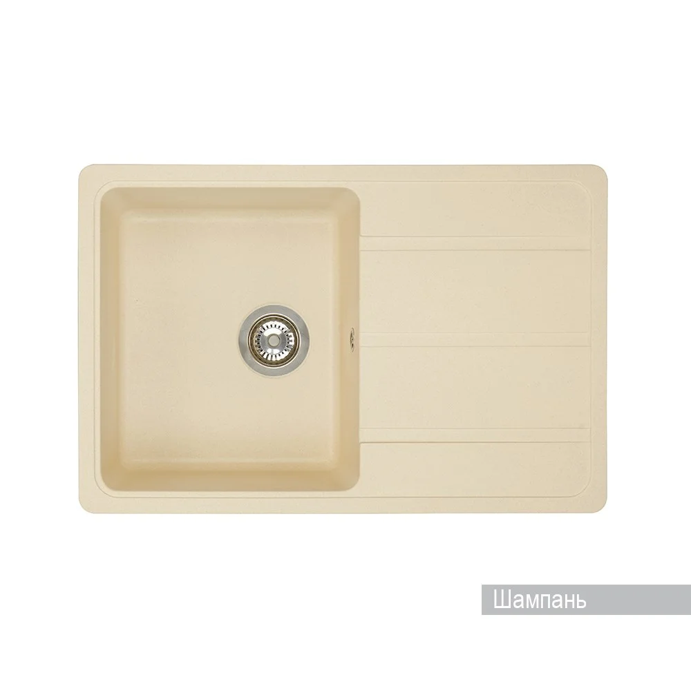 Кухонная мойка Aquaton Аманда 1A712832AD290 из литого мрамора, прямоугольная, с крылом шампань Кухонная мойка Aquaton Аманда 1A712832AD290 из литого мрамора, прямоугольная, с крылом шампань