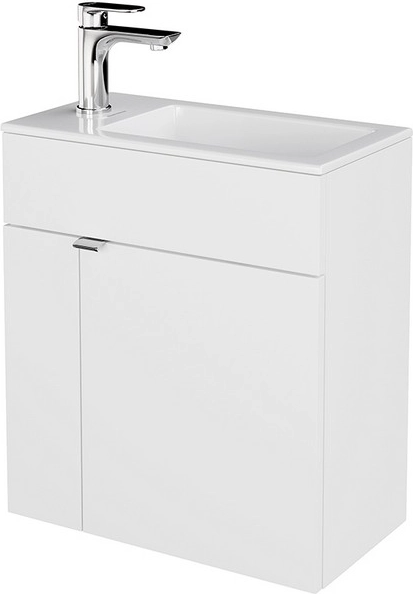 Тумба под раковину Kerama Marazzi LAT.50.1\WHT подвесная Lato 50 с дверцей, белый глянцевый — Изображение 4