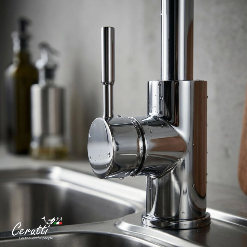Смеситель для кухни Ceruttispa DUILIO CT12103 из нержавеющей стали, хром — Изображение 5