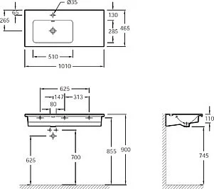 Раковина Jacob Delafon Vox EXAC112-Z-00 100 см Раковина Jacob Delafon Vox EXAC112-Z-00 100 см