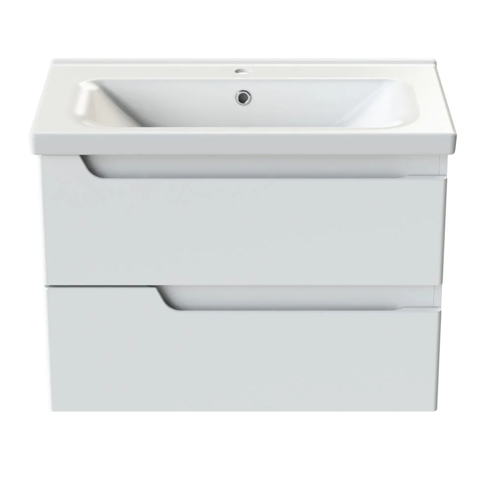 Тумба с раковиной Orange TOPLINE-Milano TP-MR80+RA подвесная, белый глянец Тумба с раковиной Orange TOPLINE-Milano TP-MR80+RA подвесная, белый глянец