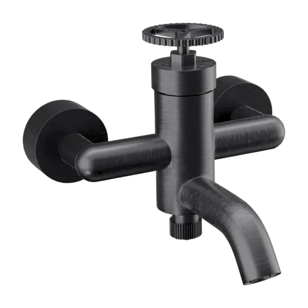 Смеситель для ванны Remer Chrono CH05CFP, черный брашированный хром Смеситель для ванны Remer Chrono CH05CFP, черный брашированный хром