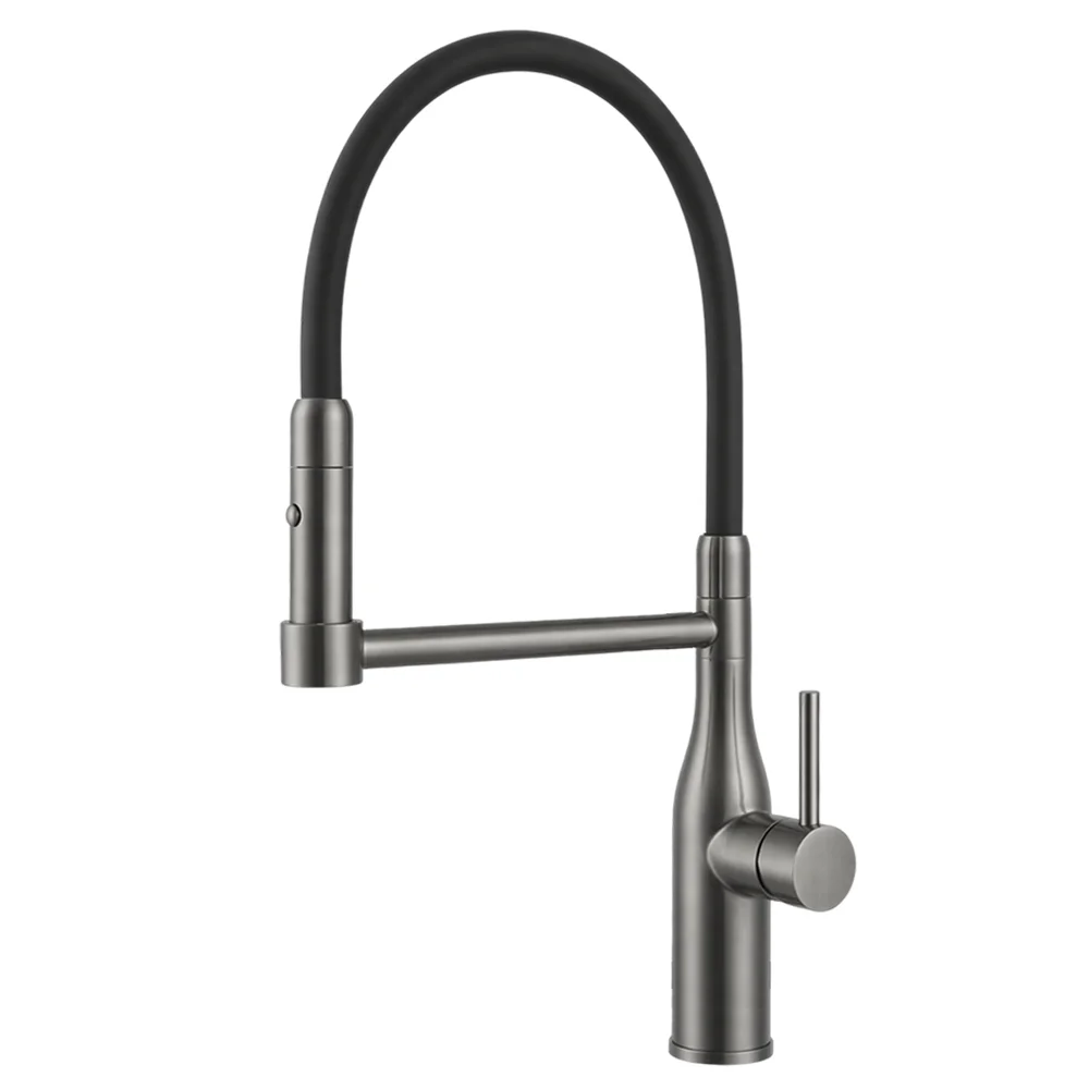 Смеситель для кухни GAPPO G4398-51 с гибким изливом, оружейная сталь — Изображение 1