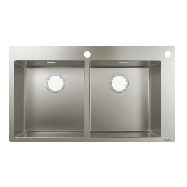 Кухонная мойка Hansgrohe 370/370 S712-F765 43311800, под сталь встраиваемая Кухонная мойка Hansgrohe 370/370 S712-F765 43311800, под сталь встраиваемая