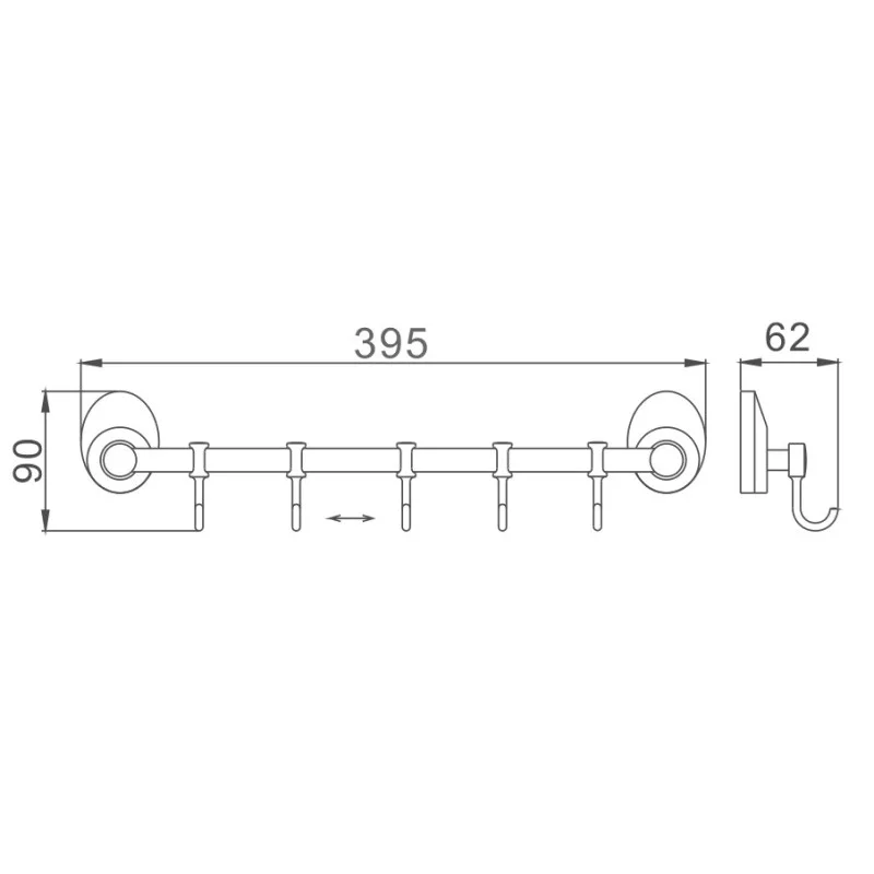 Крючок Haiba HB1615-5 хром — Изображение 2