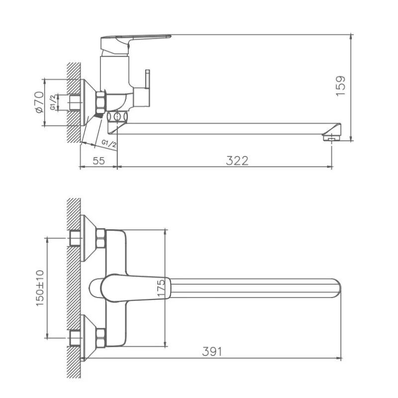 Смеситель для ванны Haiba HB22563 хром — Изображение 2