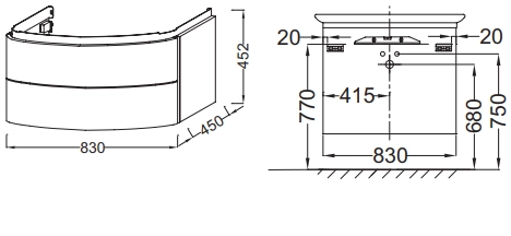 Тумба под раковину Jacob Delafon Presqu'ile 83 см EB1104-442 Тумба под раковину Jacob Delafon Presqu'ile 83 см EB1104-442
