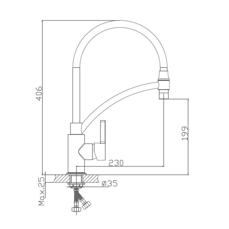 Смеситель для кухни Haiba HB72505 хром — Изображение 2