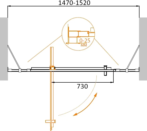 Душевая дверь CEZARES MOLVENO-BA-12-100+50-C-Cr-IV 150 см — Изображение 7