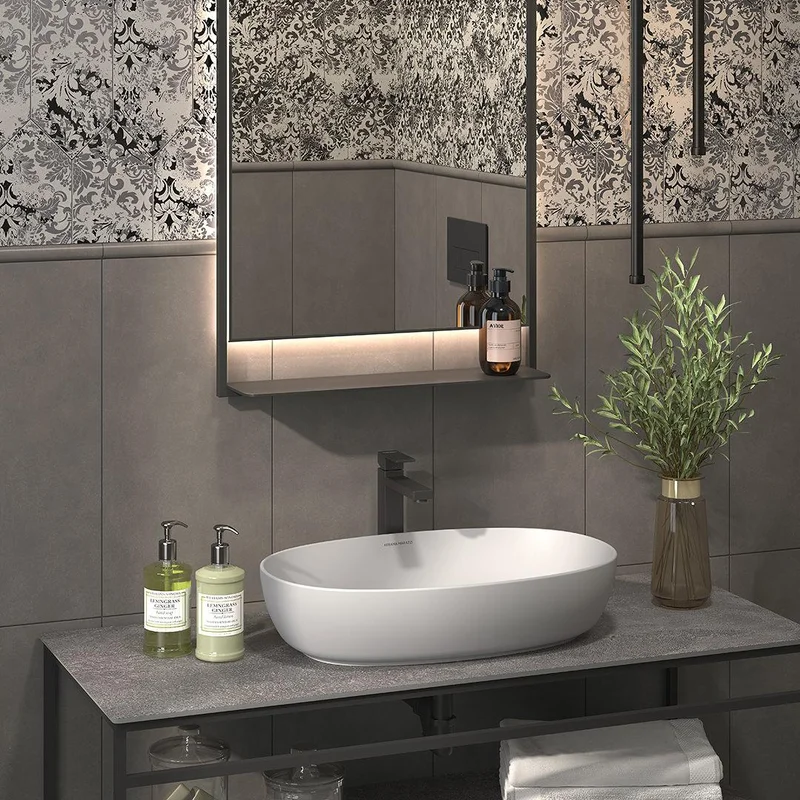 Раковина Kerama Marazzi Plaza PLR.wb.60 накладная 60, белая глянцевая — Изображение 2