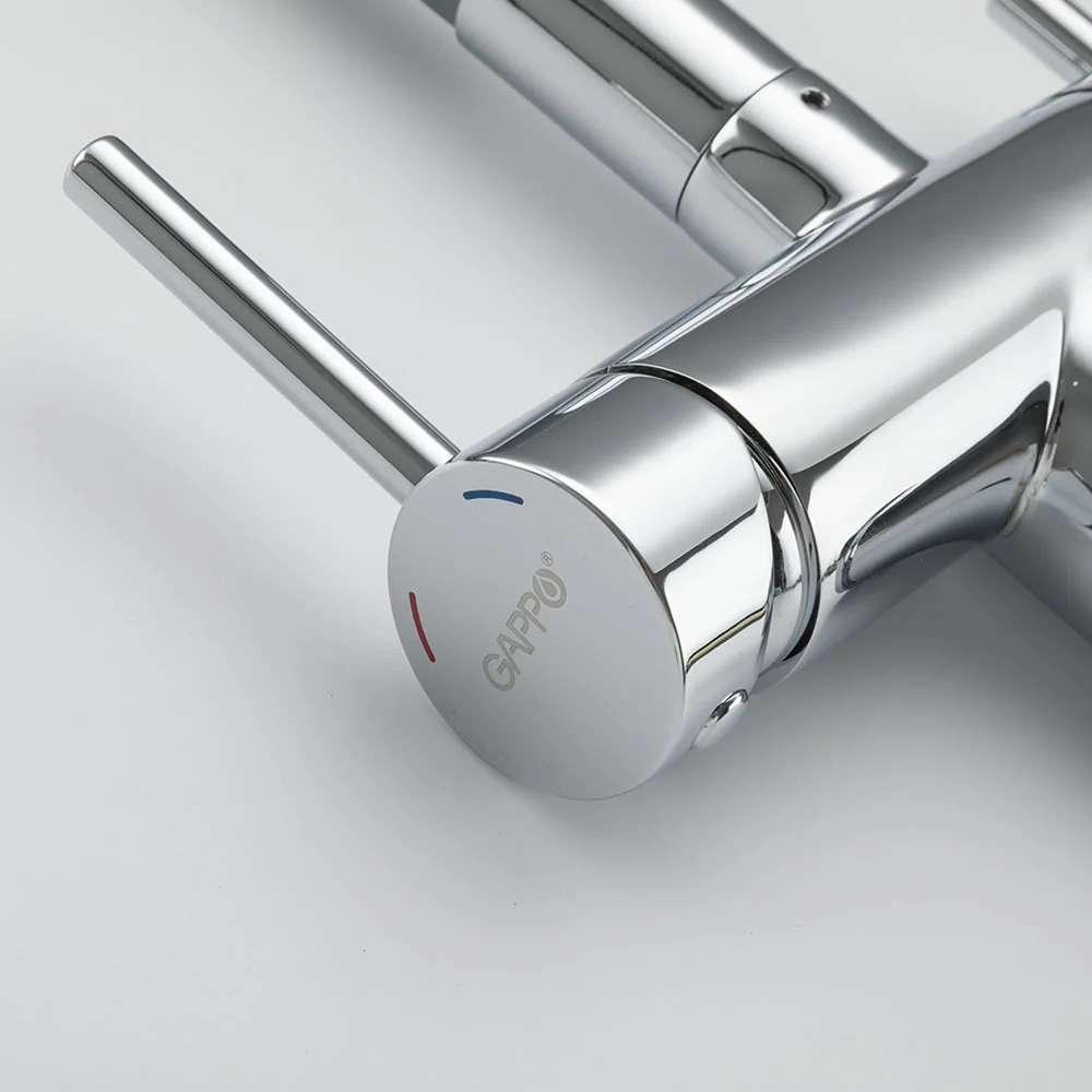 Смеситель для кухни GAPPO G4398-30 с гибким изливом и подключением фильтра, хром — Изображение 8