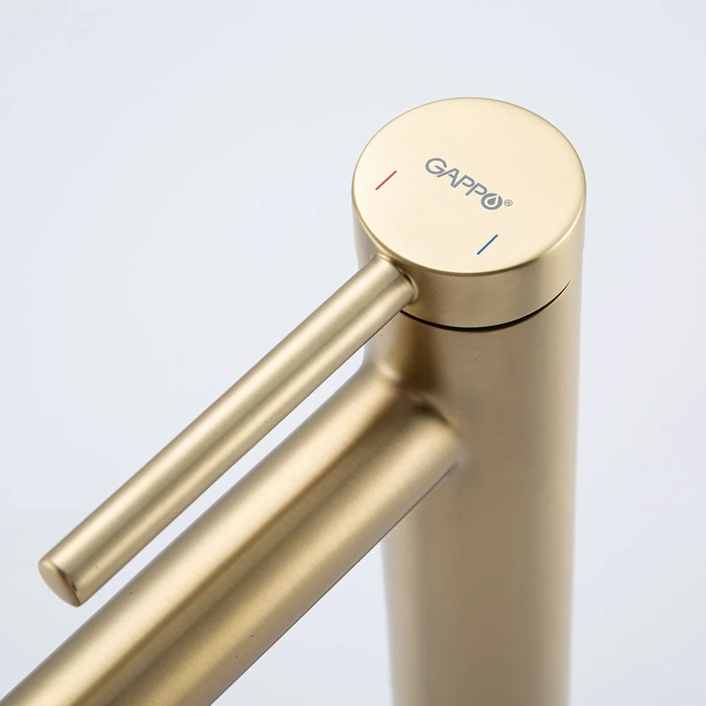 Смеситель для раковины Gappo G1006-23 золотой сатин — Изображение 8