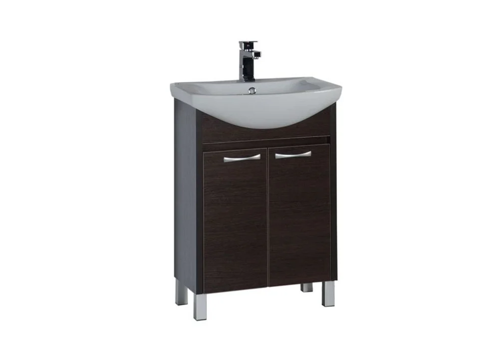 Тумба с раковиной Aquanet Донна 60 венге (2 дверцы) 00168941+00168863 Тумба с раковиной Aquanet Донна 60 венге (2 дверцы) 00168941+00168863