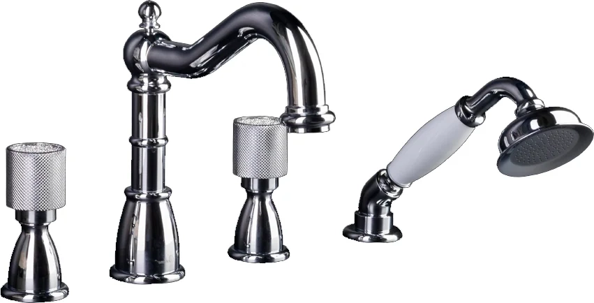 Смеситель на борт ванны Boheme ROYAL 396-Royal 4 отверстия, хром Смеситель на борт ванны Boheme ROYAL 396-Royal 4 отверстия, хром