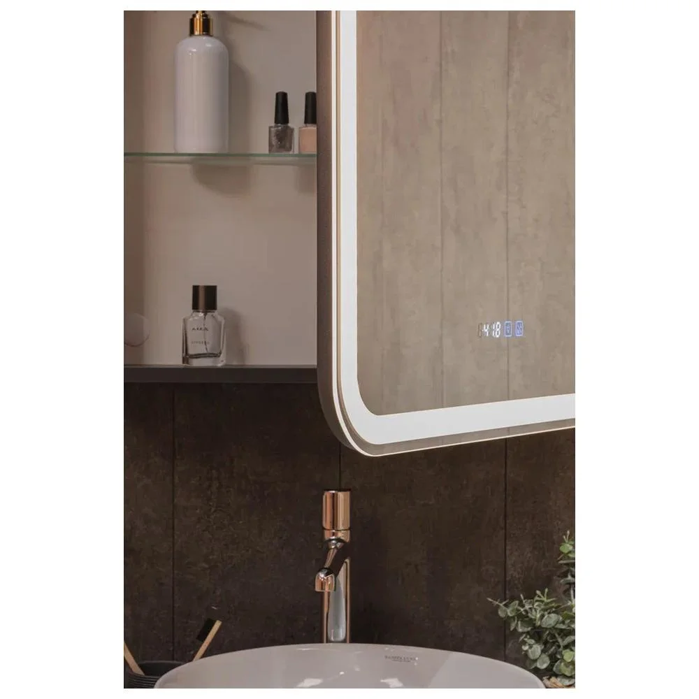 Зеркальный шкаф Silver Mirrors Фиджи-Антрацит 60 LED-00003043 правый часы подогрев сенсорный выключатель — Изображение 10