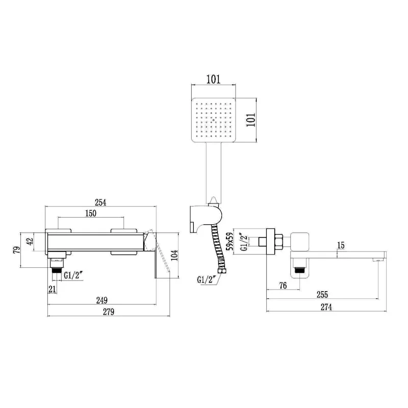 Смеситель для ванны Fmark FS8724-22HB розовое золото — Изображение 2