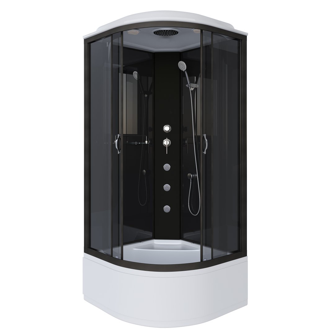 Душевая кабина Niagara Classic NG-6508-14G (900х900х2150) высокий поддон (40см) стекло тонированное алюминиевый черный 65081434G Душевая кабина Niagara Classic NG-6508-14G (900х900х2150) высокий поддон (40см) стекло тонированное алюминиевый черный 65081434G