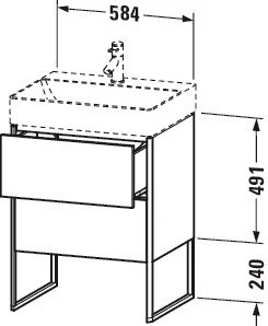 Тумба под раковину Duravit XSquare XS444206161 напольная 58 см Коричнево-оливковый глянцевый Тумба под раковину Duravit XSquare XS444206161 напольная 58 см Коричнево-оливковый глянцевый