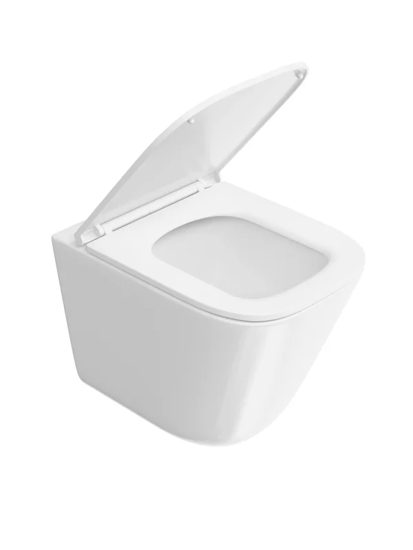 Унитаз подвесной Kerama Marazzi Cubo Tornado CU.T.wc.02 с системой смыва торнадо с крепежом и сиденьем, белый глянцевый — Изображение 3
