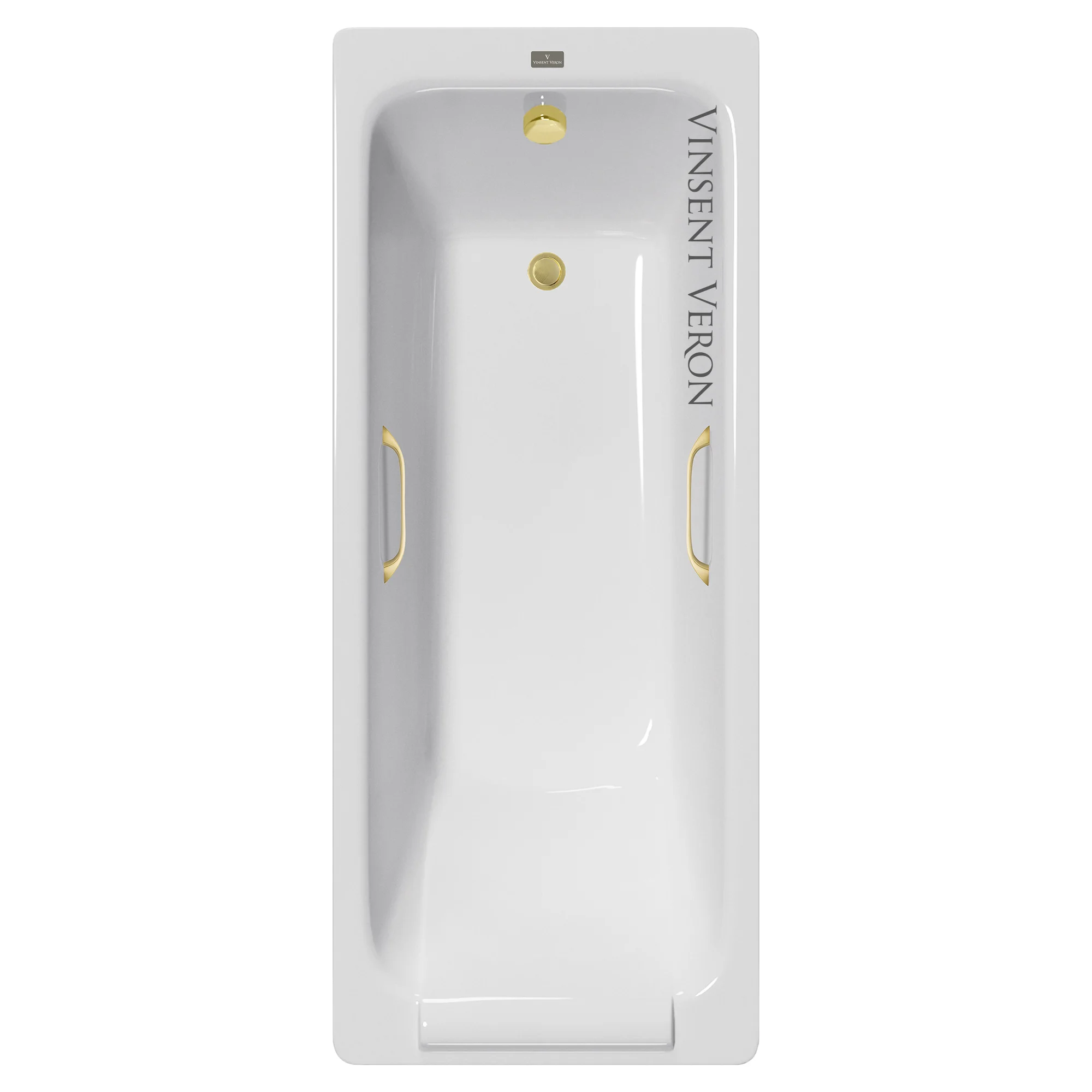 Ванна чугунная Vinsent Veron Italon 170x70x45 VIT1707045H/VH0012MGD с ручками матовое золото Ванна чугунная Vinsent Veron Italon 170x70x45 VIT1707045H/VH0012MGD с ручками матовое золото