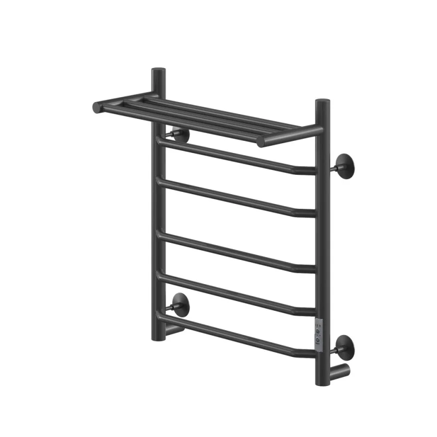 Полотенцесушитель электрическийкабельный Ника WAY-3 60/50 с полкой RAL9005 черный матовый U Полотенцесушитель электрическийкабельный Ника WAY-3 60/50 с полкой RAL9005 черный матовый U