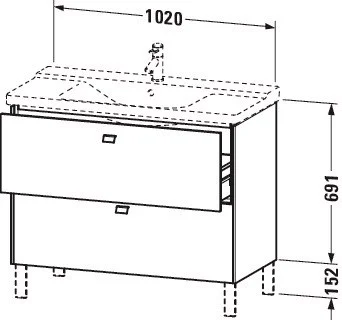 Тумба под раковину Duravit Brioso BR441202222 напольная 102 см белый глянцевый Тумба под раковину Duravit Brioso BR441202222 напольная 102 см белый глянцевый