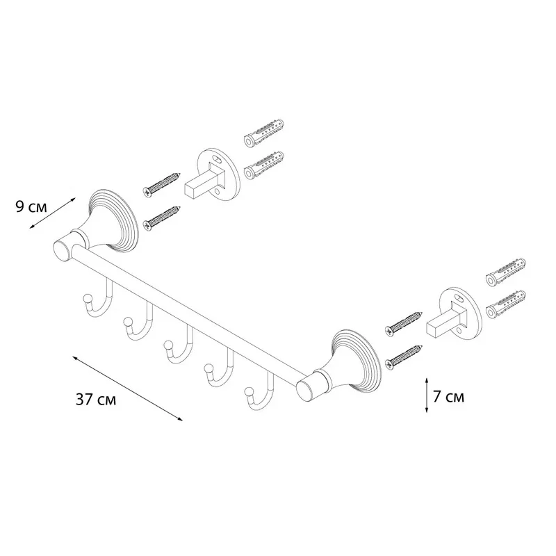 Крючок Fixsen Luksor FX-71605-5B — Изображение 2