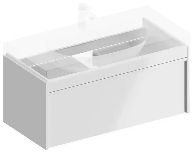 Тумба под раковину Kerama Marazzi Modula MOD.100.1+1\WHT подвесная 100 белая глянцевая — Изображение 1