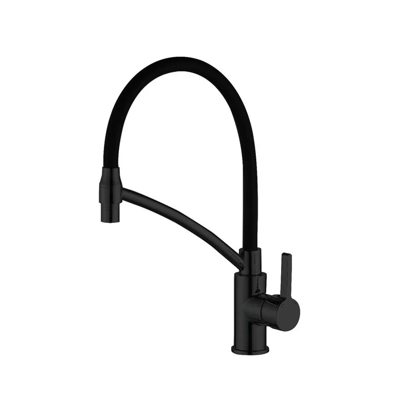 Смеситель для кухни Haiba HB73644-7 с гибким изливом, черный — Изображение 1