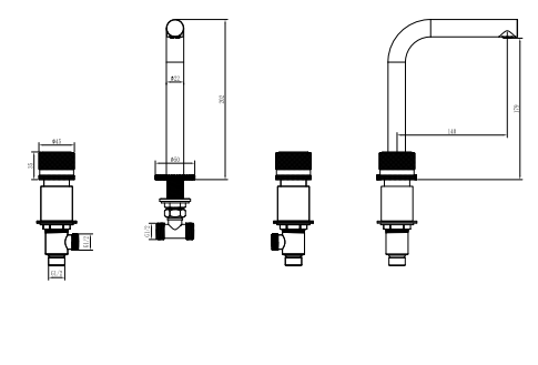 Смеситель для раковины Boheme AURA BLACK 152-CR-B Смеситель для раковины Boheme AURA BLACK 152-CR-B