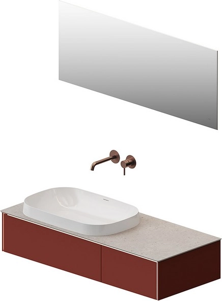Тумба под раковину Kerama Marazzi Magica MA.120.2\VR.M подвесная 120, венецианский красный матовый — Изображение 6