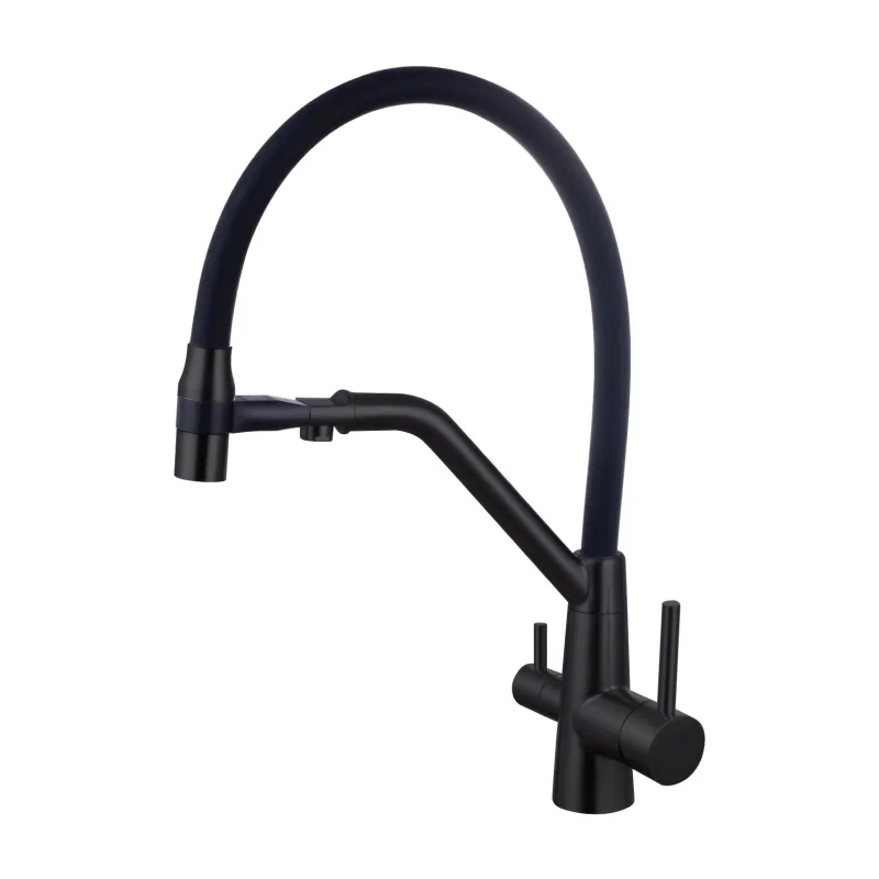 Смеситель для кухни Fmark FS1162-H01 с подключением к фильтру, черный — Изображение 1