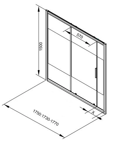 Шторка на ванну Aquanet Practic AE10-B-175H150U-CP 175, прозрачное стекло/шелкография Шторка на ванну Aquanet Practic AE10-B-175H150U-CP 175, прозрачное стекло/шелкография
