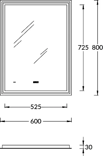 Зеркало Kerama Marazzi Tecno TE.mi.60 c LED 60 с подсветкой, с функцией антизапотевание, белое глянцевое — Изображение 8